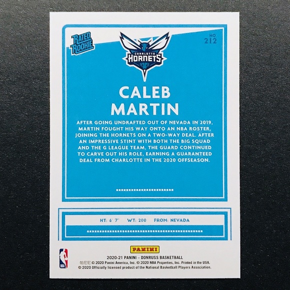 Caleb Martin RC - 2020-21 Donruss Yellow Flood #212 - Picture 2 of 2